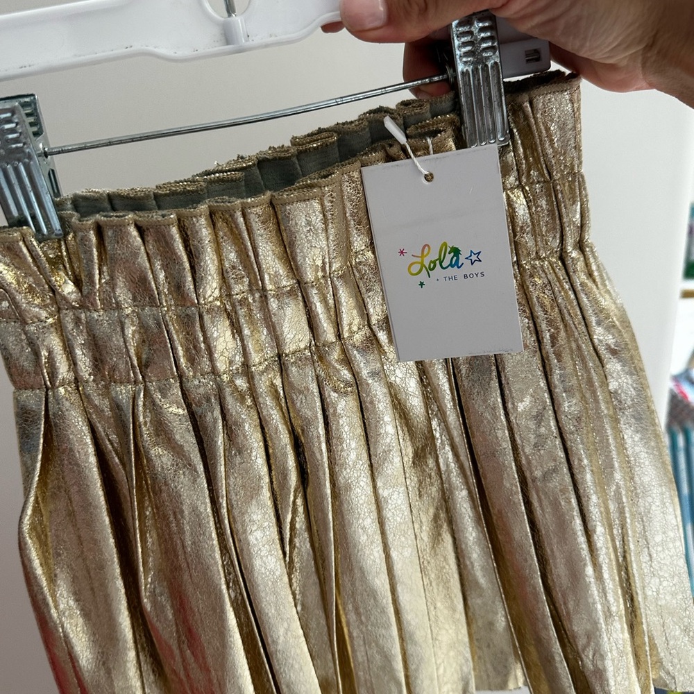 Lola and the Boys Gold Metallic Skirt size 4T